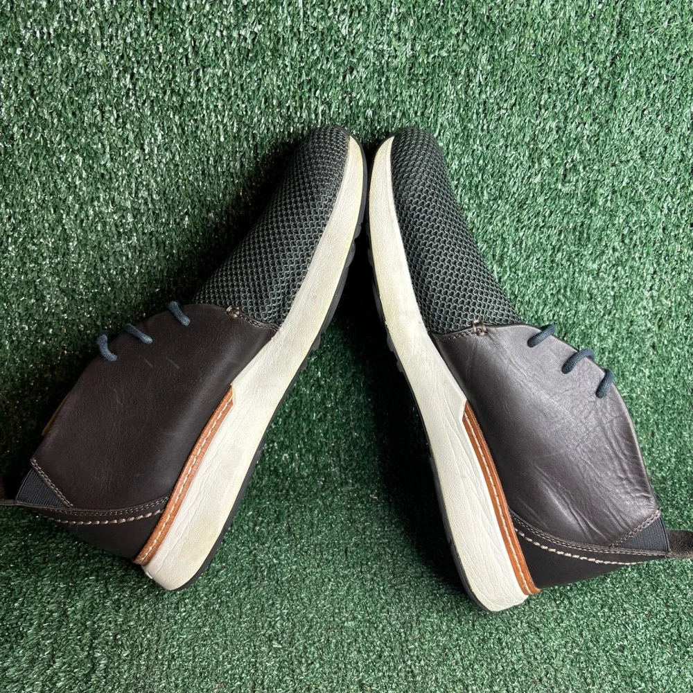 Tsubo Yobo Chukka Leather Mesh Hybrid Comfort Sneakers Brown White Mens Size 13